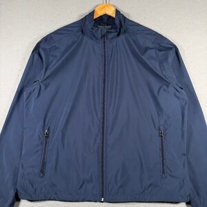 Polo Golf Ralph Lauren Mens XL Navy Blue Bi-Swing‎ Packable Windbreaker Jacket